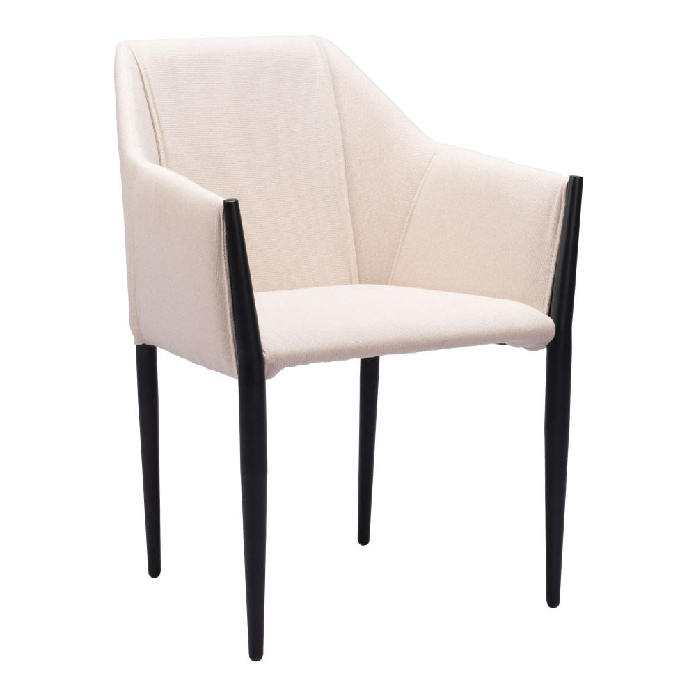 Zuo Andover Dining Accent Chairs, Beige, Set Of