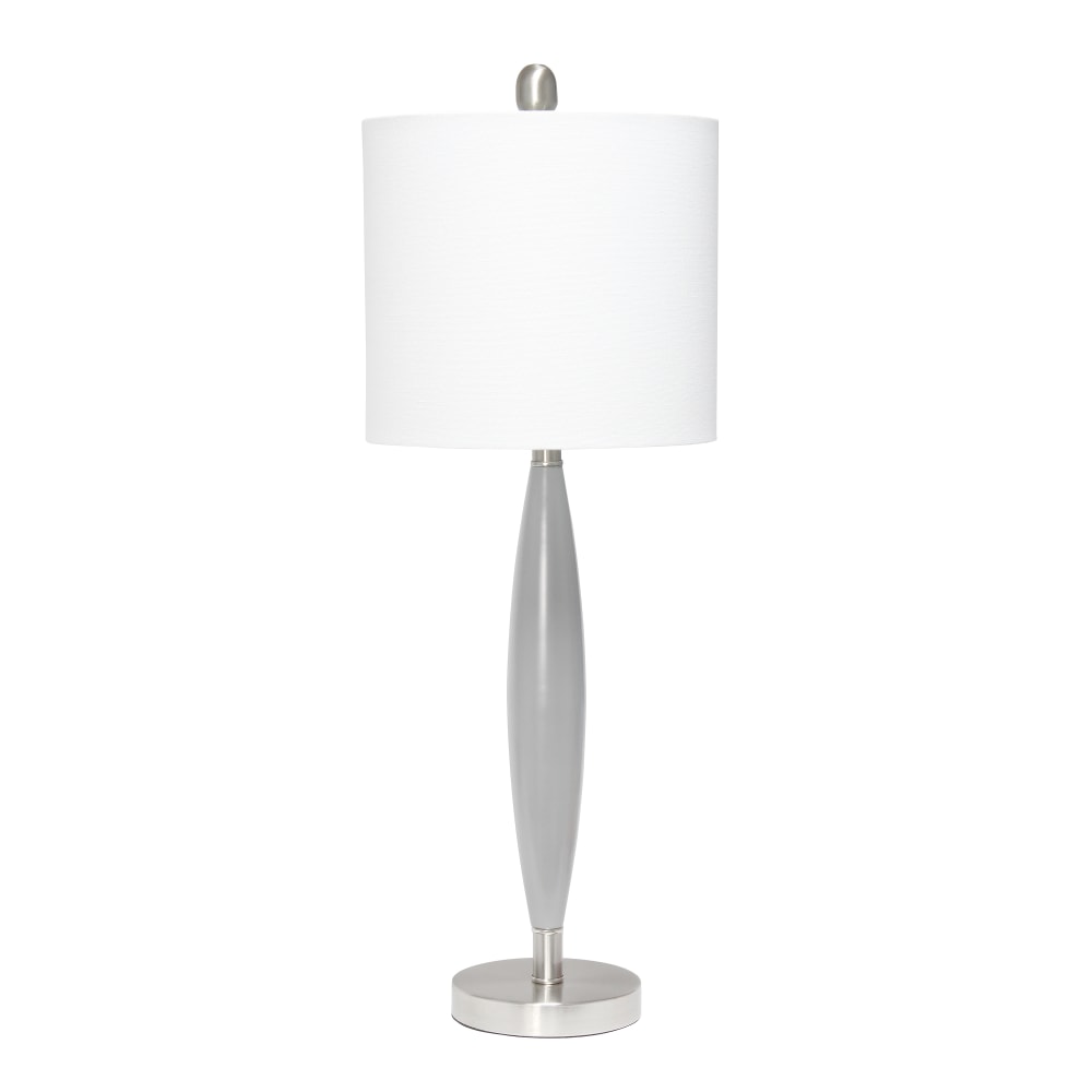 Lalia Home Stylus Table Lamp, 27"H, White Shade/Gray