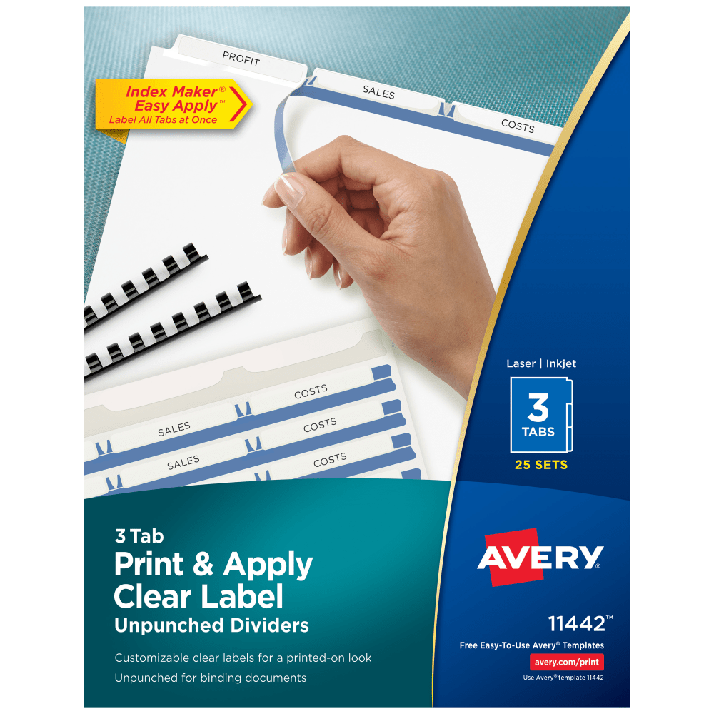 Avery® Print & Apply Clear Label Dividers With