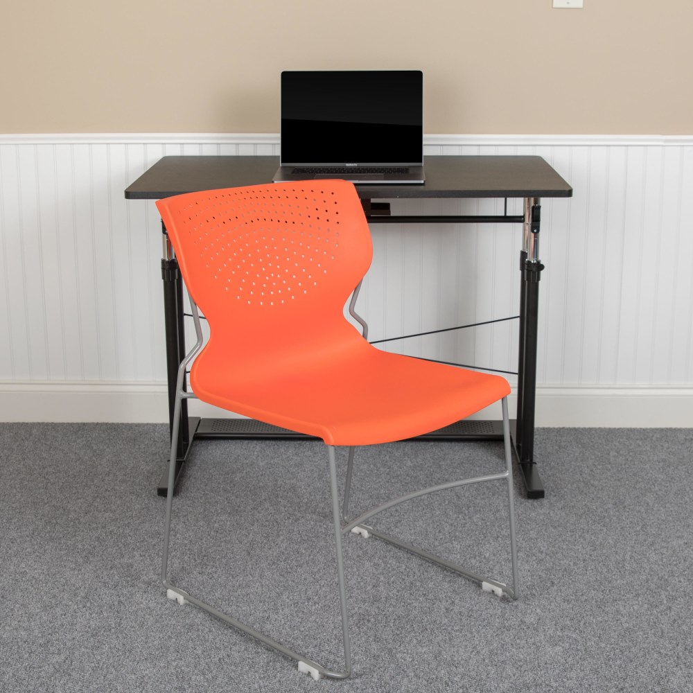 Flash Furniture HERCULES Series Full-Back Stack Chairs, Orange,
