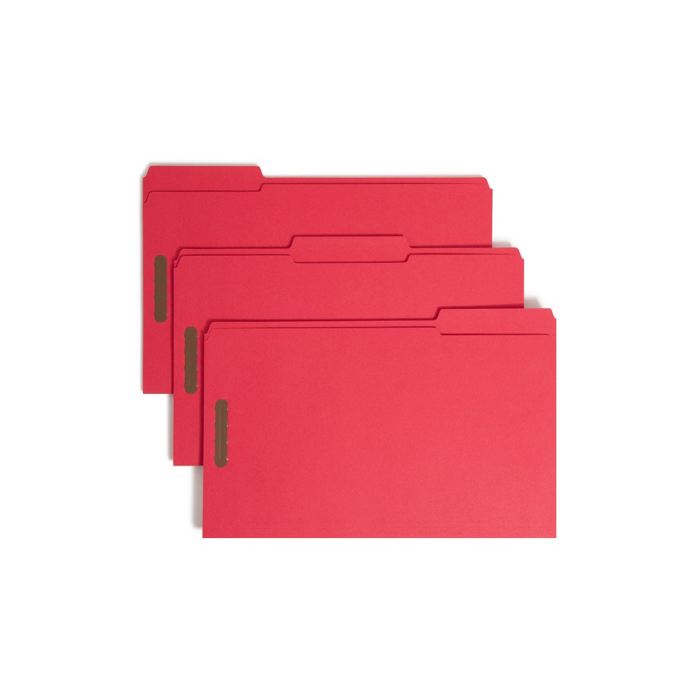 Smead® Color Reinforced Tab Fastener Folders, Legal Size,