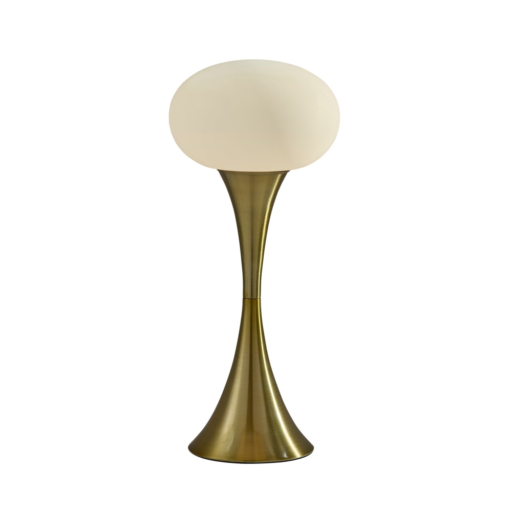 Adesso Otis Table Lamp, 19”H, Frosted Shade/Antique Brass