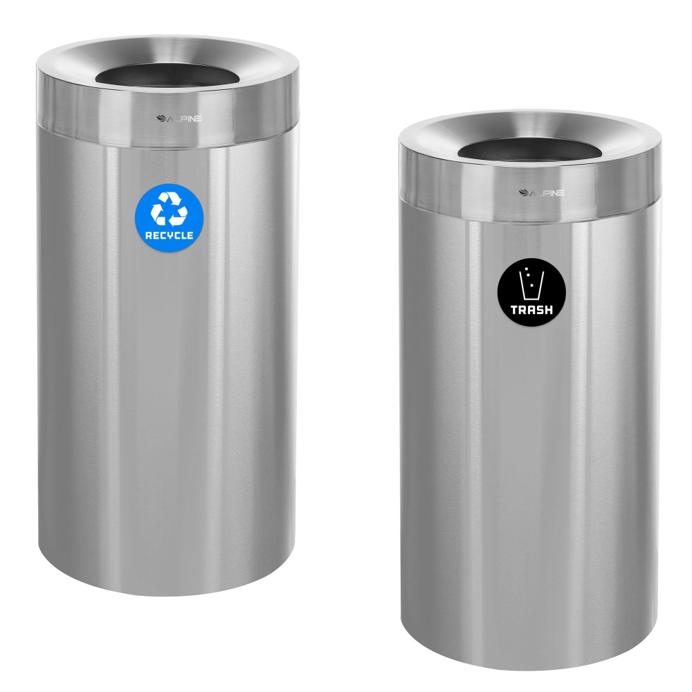 Alpine Industries Stainless Steel Recycling Can And Trash