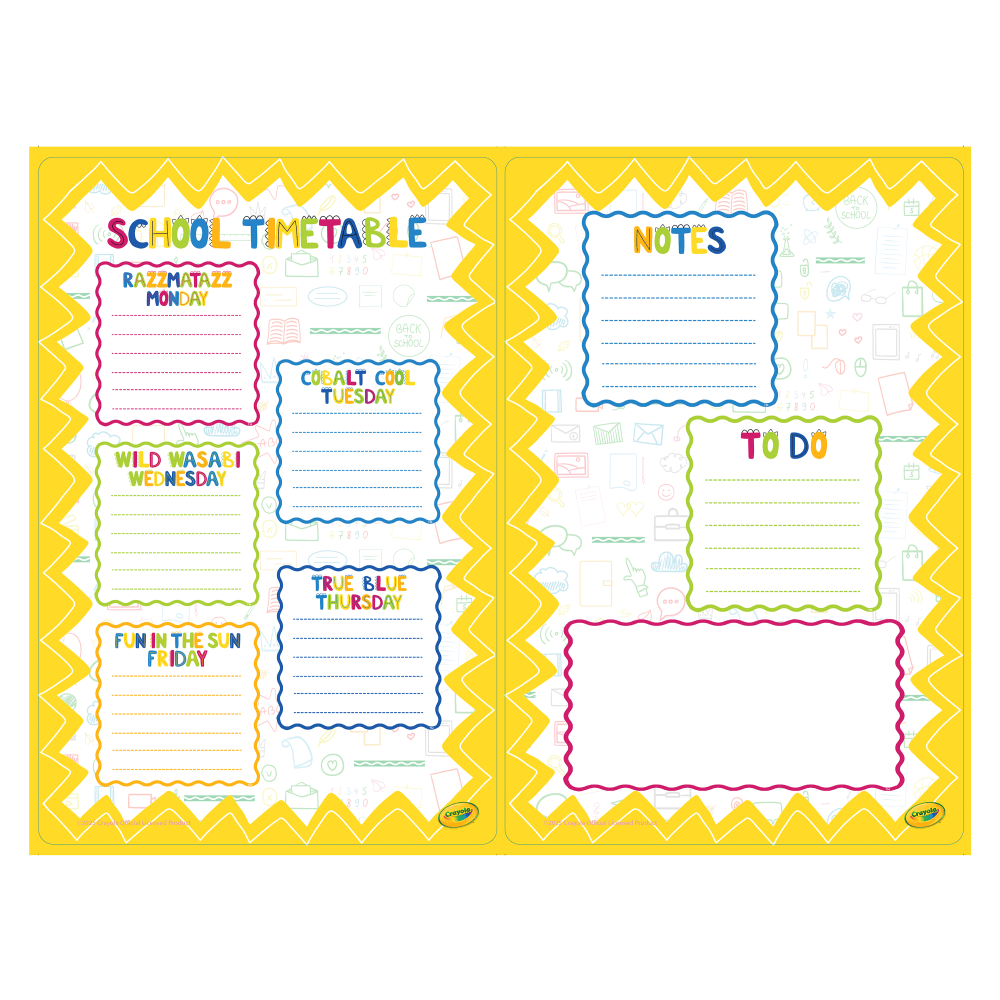 Crayola Peel & Stick Dry-Erase Decals, School Timetable