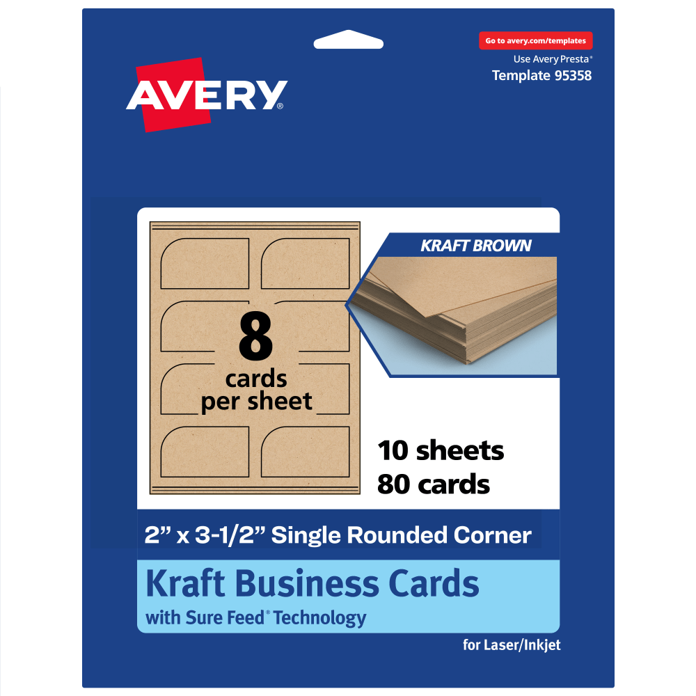 Avery® Print-To-The-Edge Business Cards With Sure Feed®