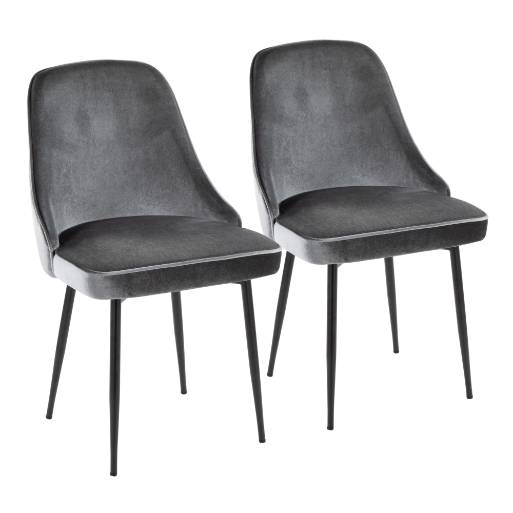 LumiSource Marcel Dining Chairs, Black/Blue, Set Of 2