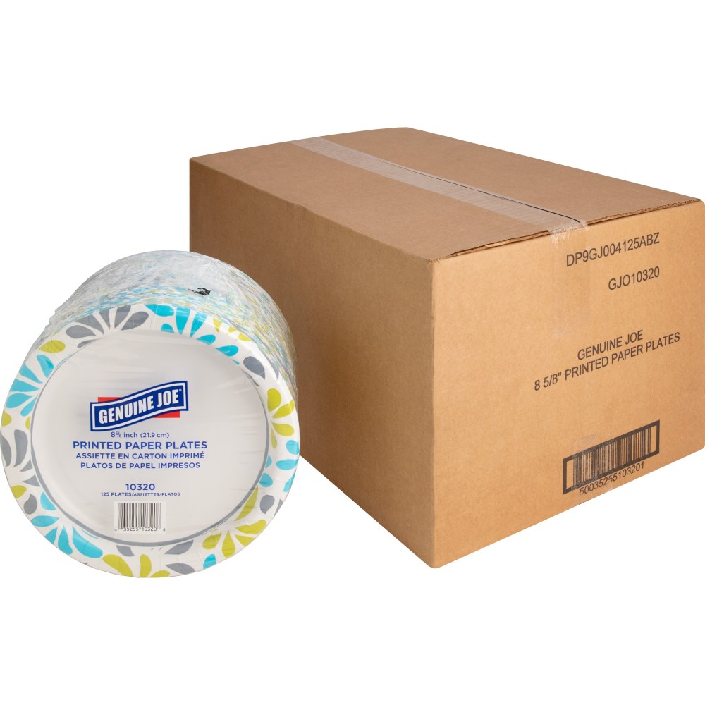 Genuine Joe Printed Paper Plates - 125 /