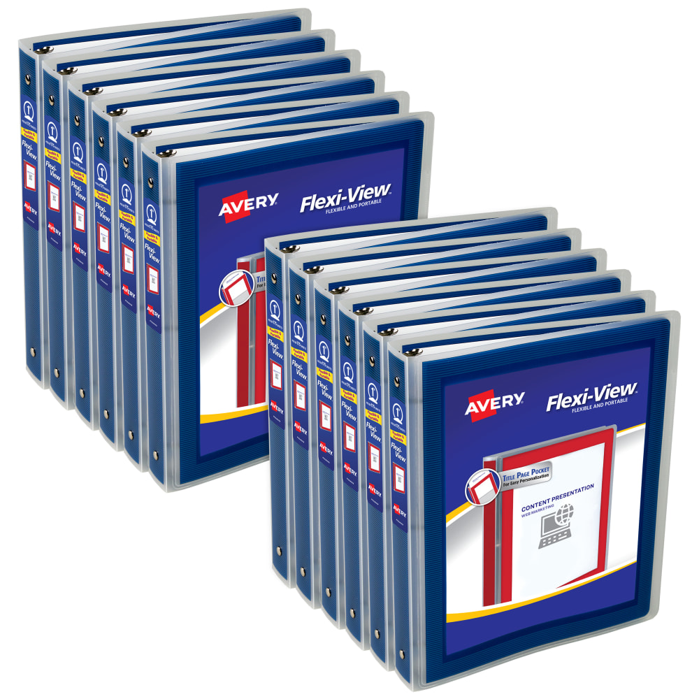 Avery® Flexi-View® 3 Ring Binder, 1" Round Rings,