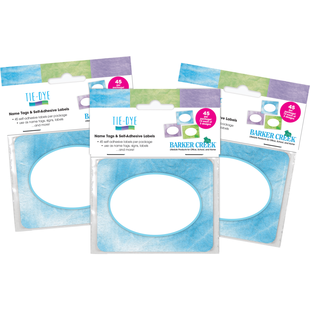 Barker Creek Name Tags, 2-3/4" x 3-1/2", Tie-Dye,