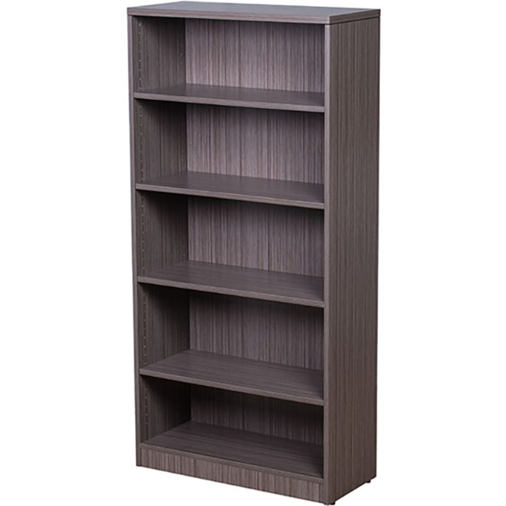 Boss Office Products 66”H 5-Shelf Bookcase, Driftwood