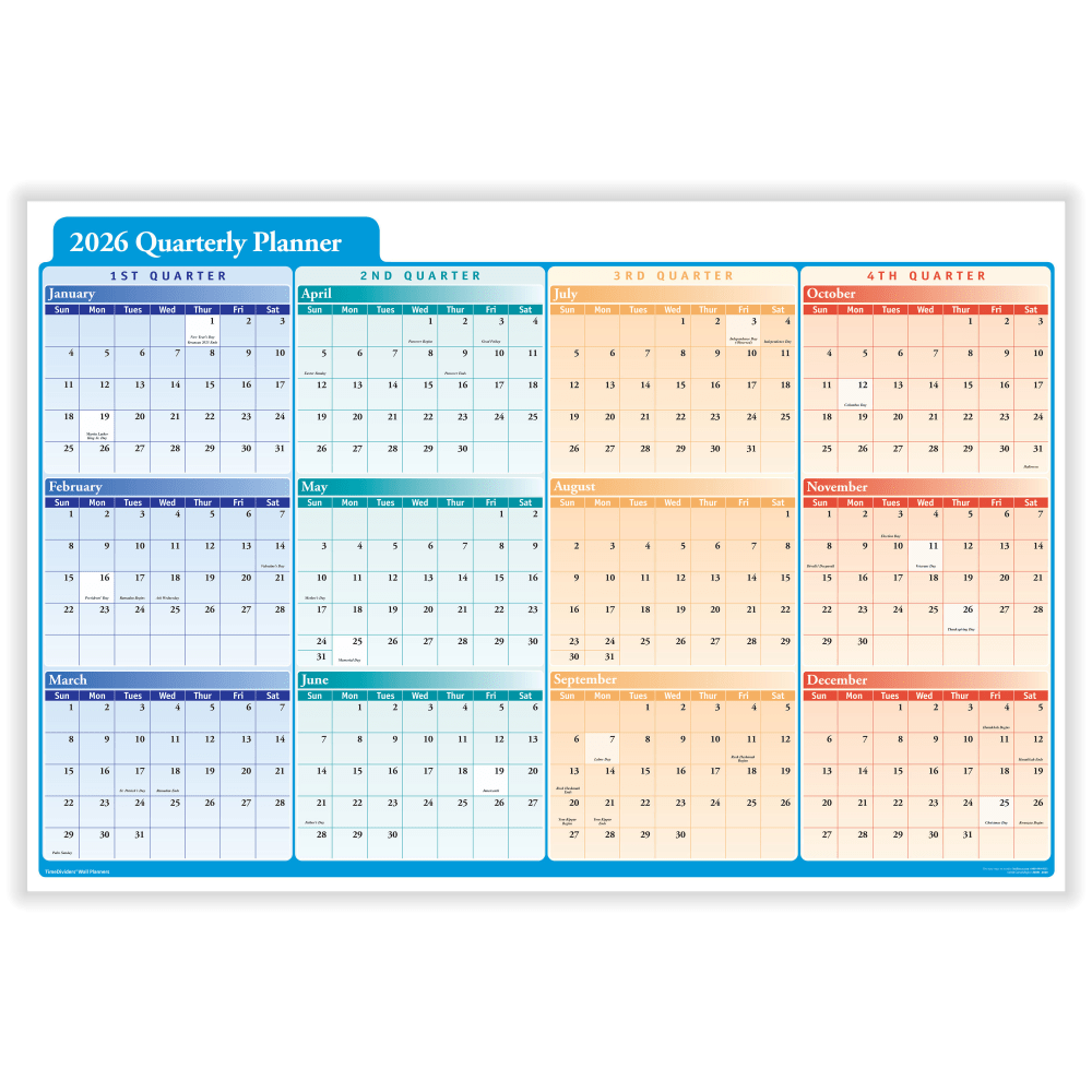 ComplyRight® 2026 Calendar Planner, 36" x 24",