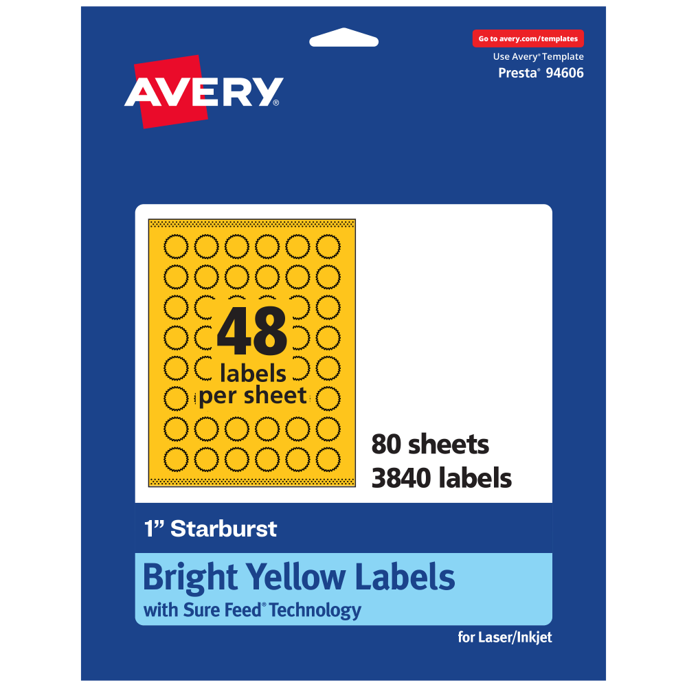 Avery® Print-To-The-Edge Labels With Sure Feed® Technology,