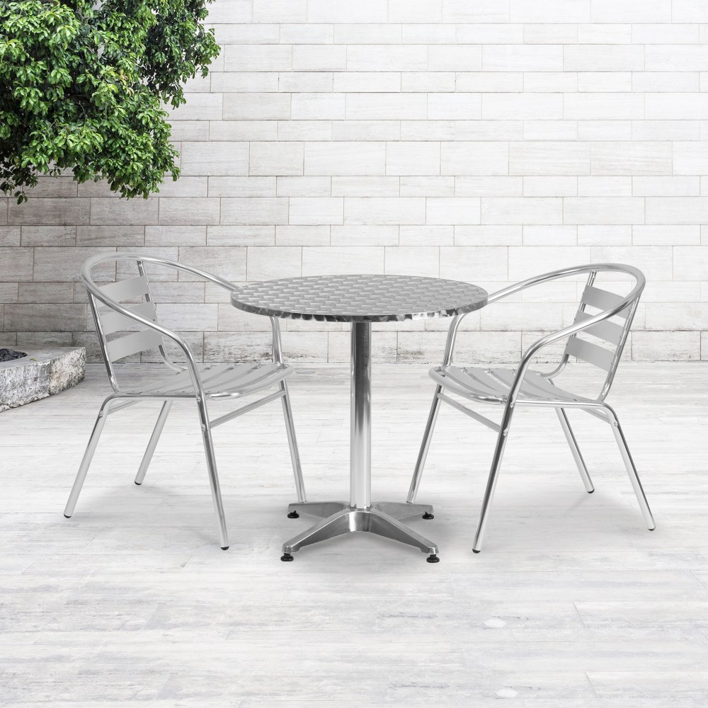 Flash Furniture Round Metal Indoor/Outdoor Table, 27-1/2"H x