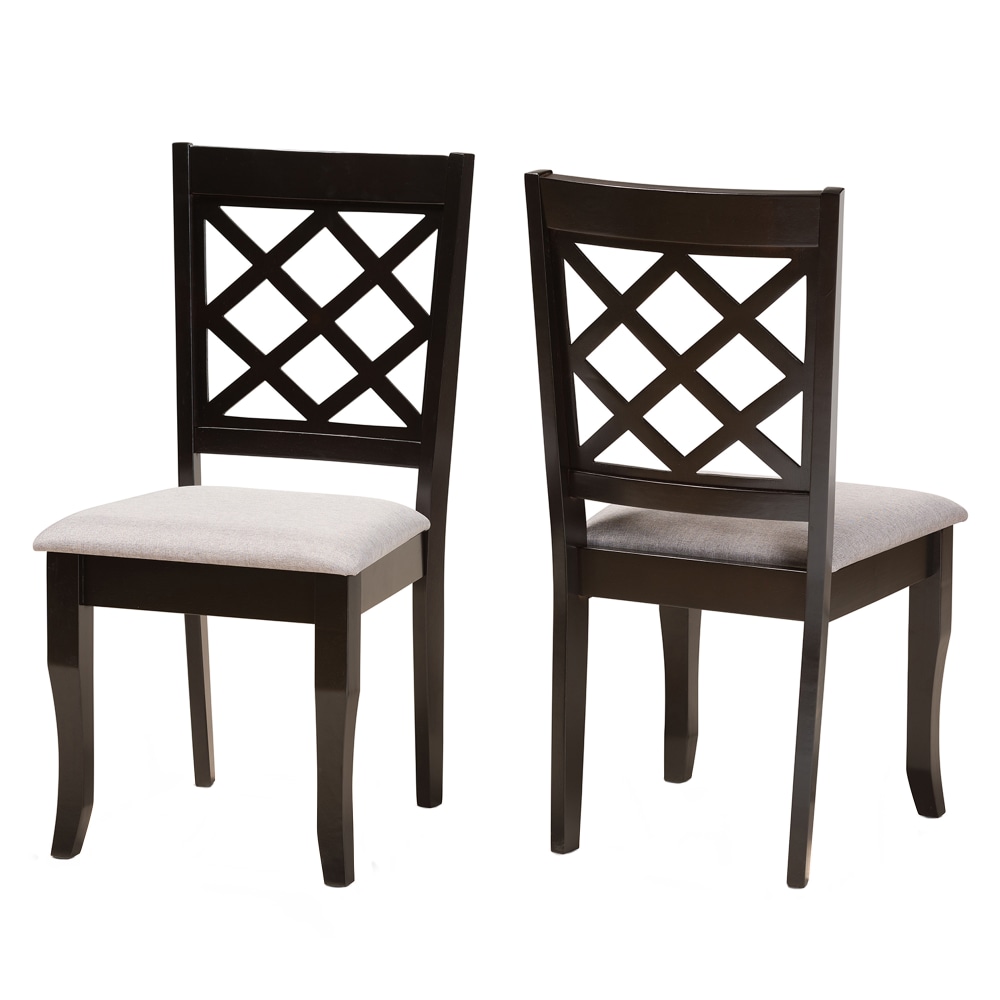 Baxton Studio Verner Dining Chairs, Gray/Dark Brown, Set