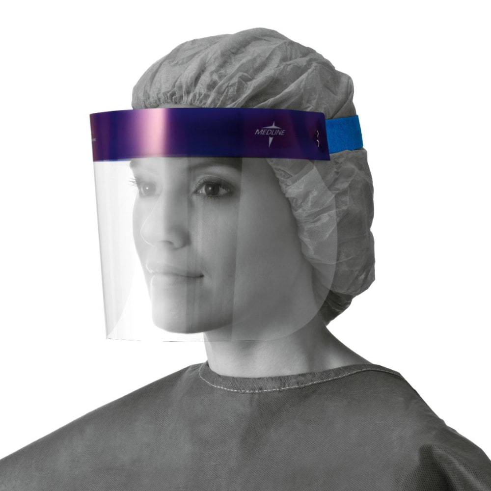 Medline 3/4-Length Disposable Face Shields With Foam Top,