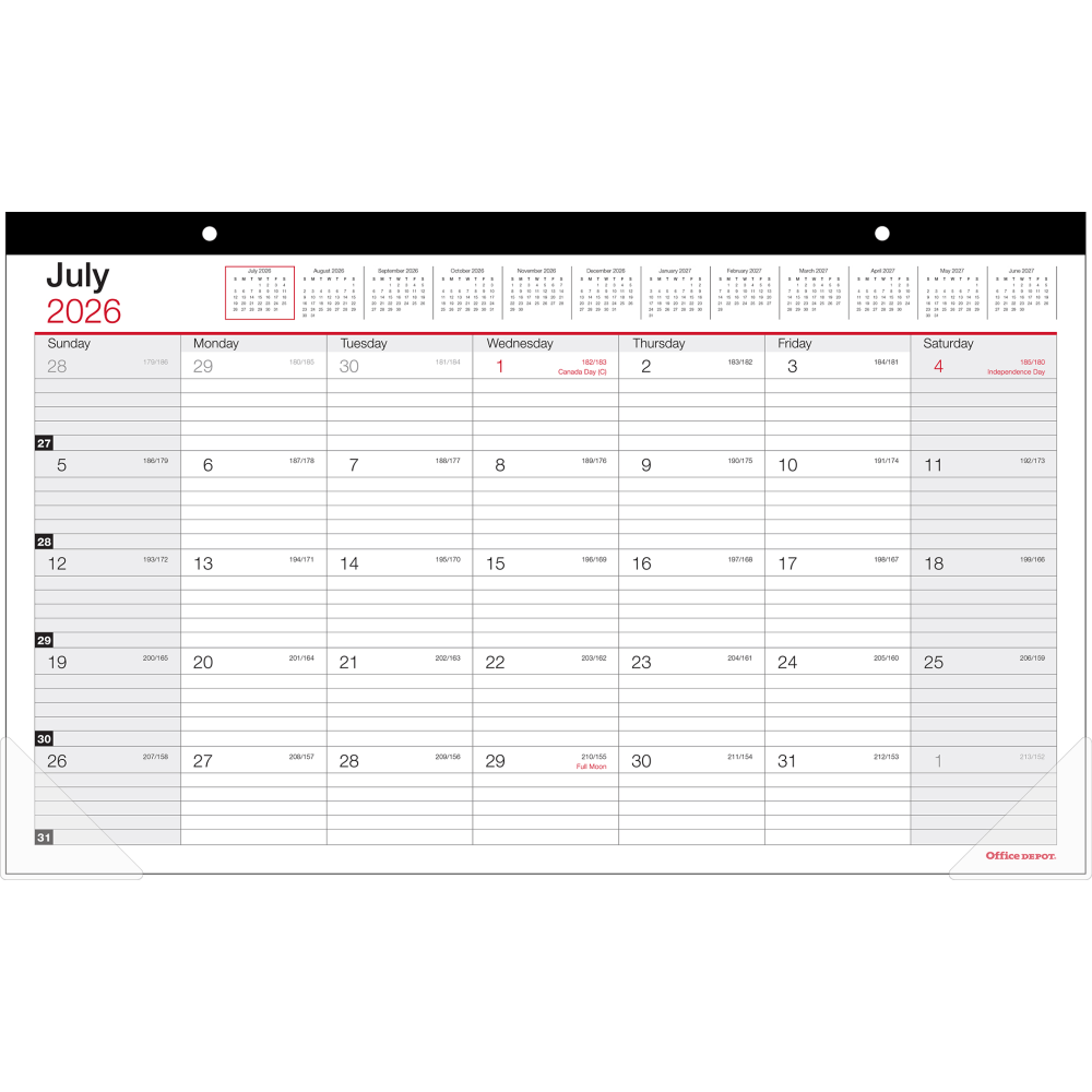 2026-2027 Office Depot® Brand Monthly Academic Desk Calendar,