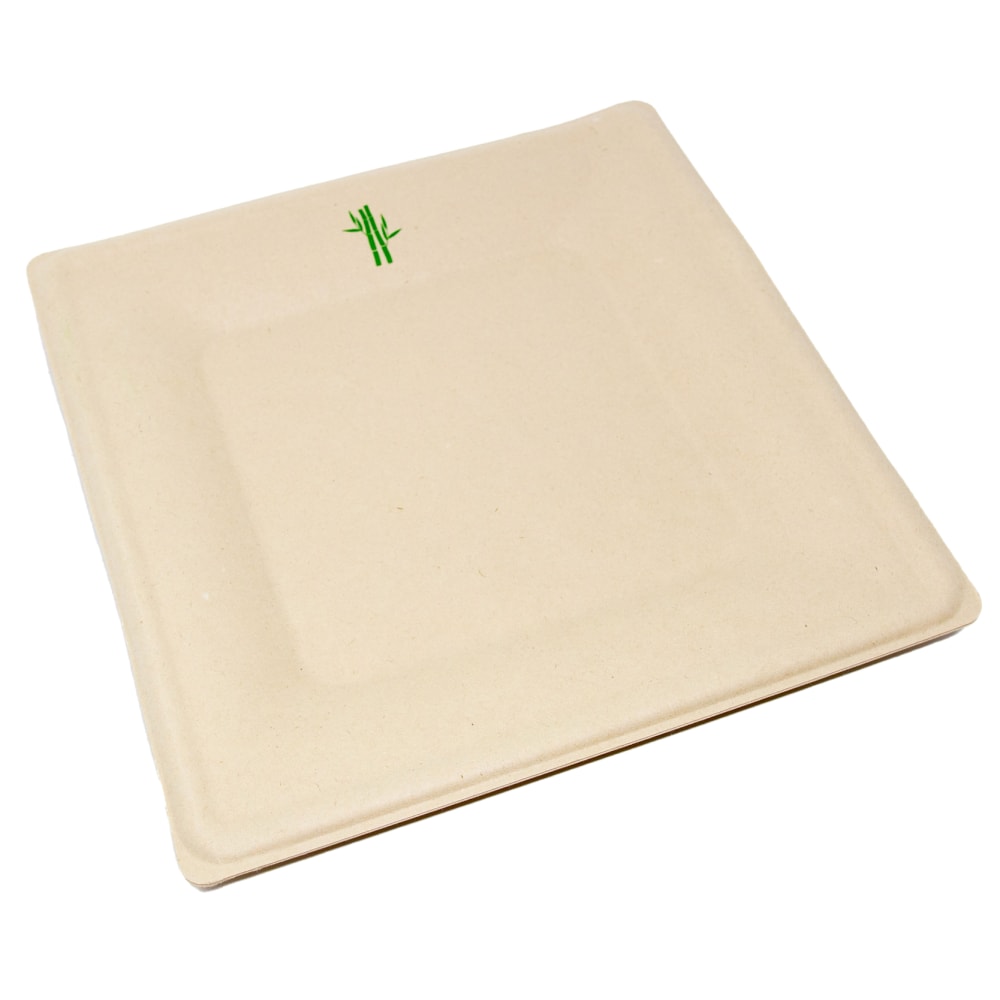 Purely Bamboo Purely 6" Square Plates, Beige, Pack