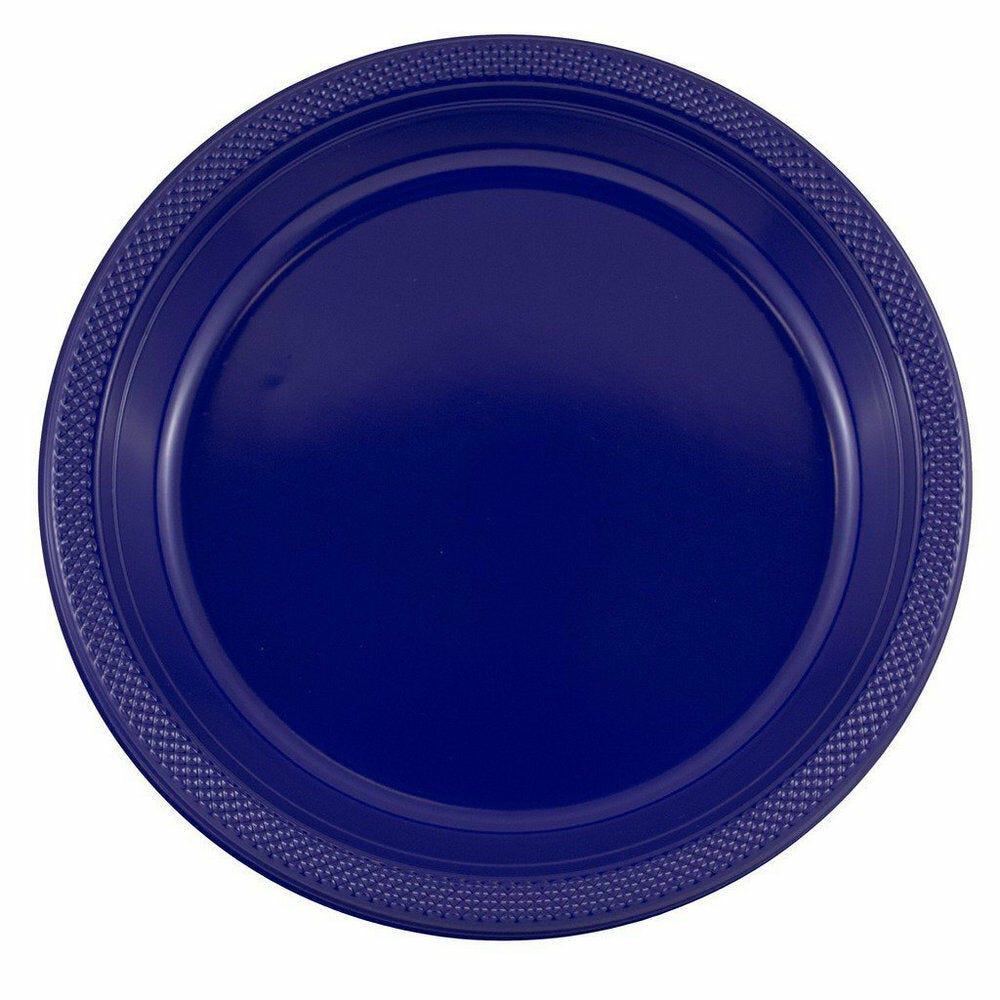 JAM PAPER Round Plastic Party Plates, Large, 10