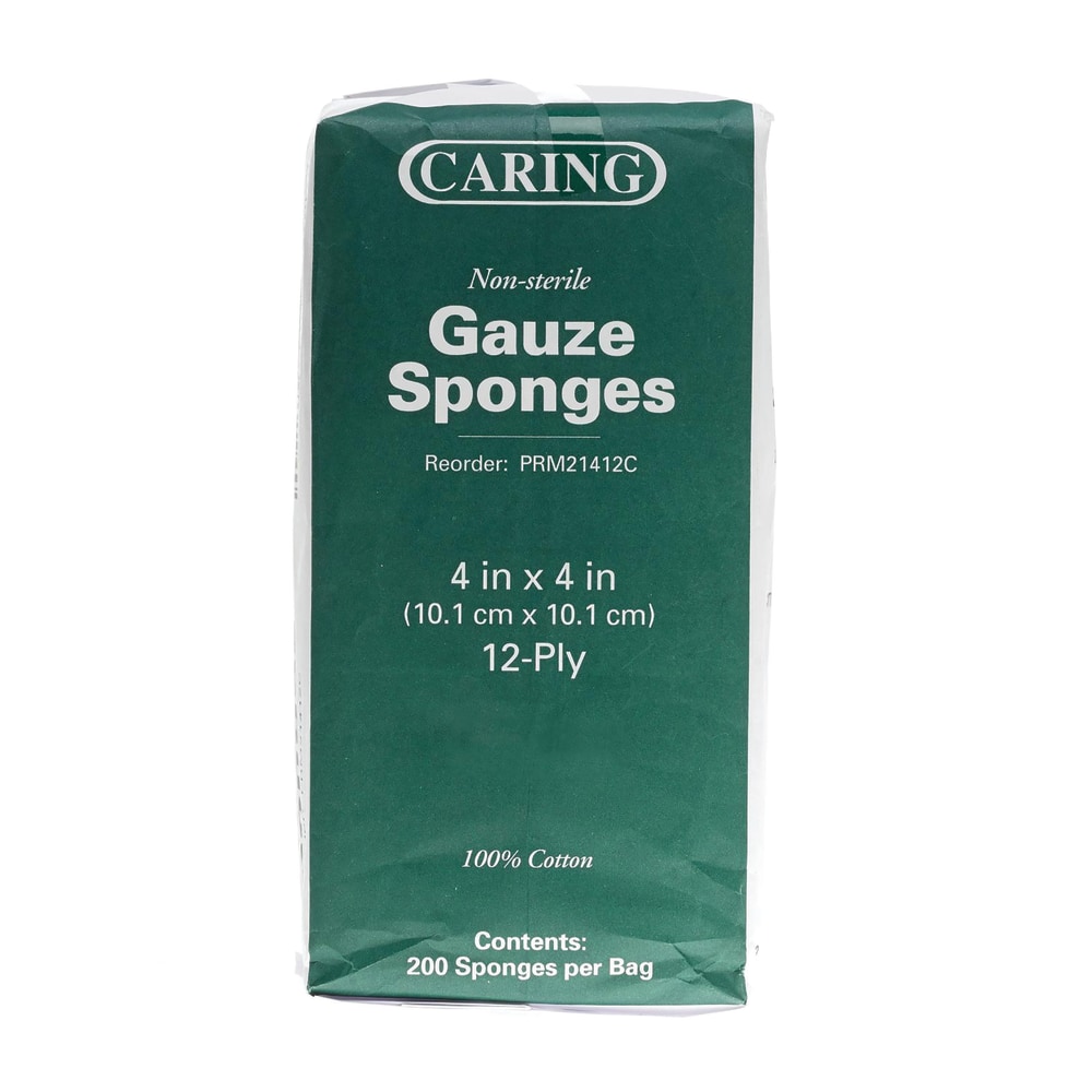 Medline Caring Non-sterile Gauze Sponges - 12 Ply