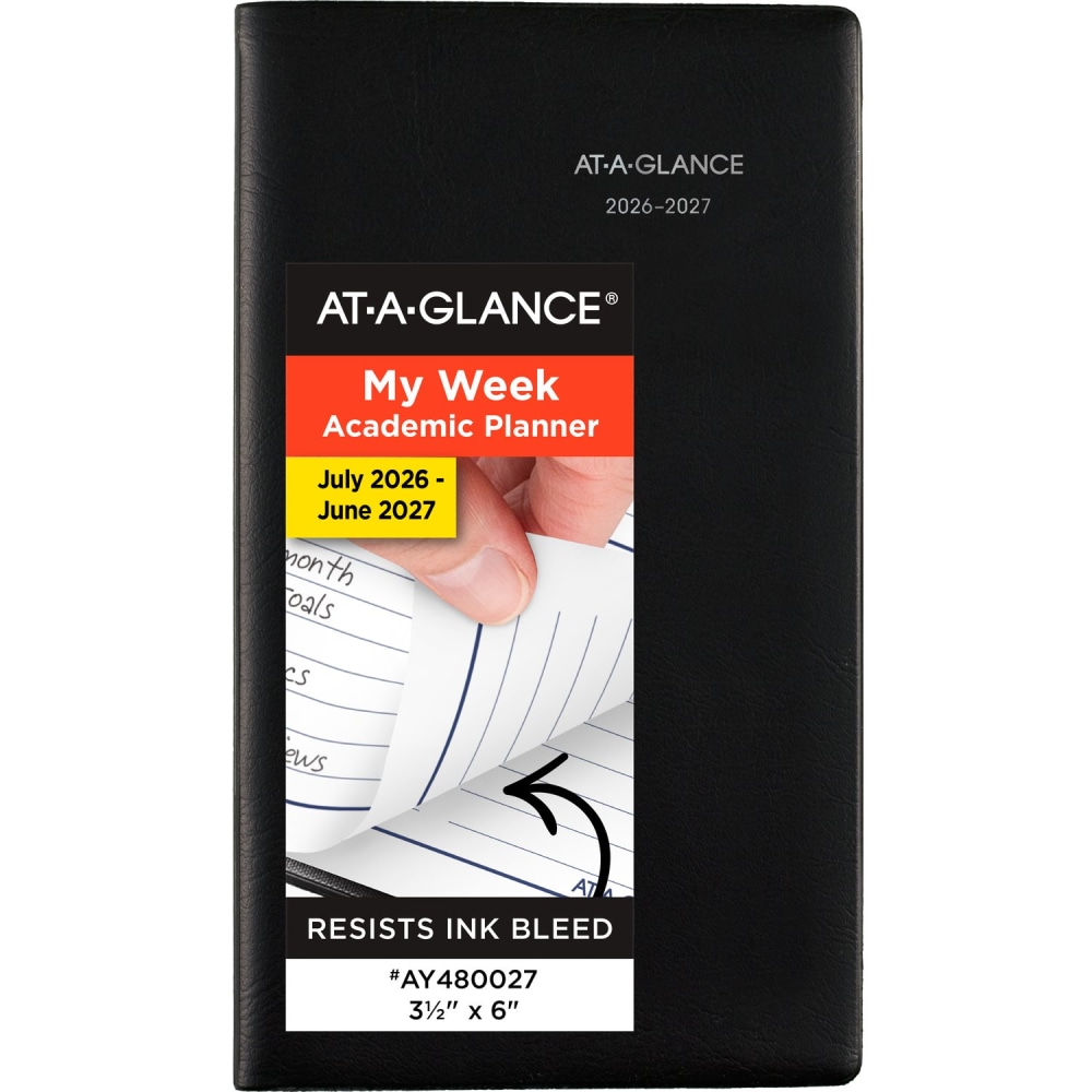 AT-A-GLANCE® DayMinder® Academic 2026-2027 Weekly Planner, Black,