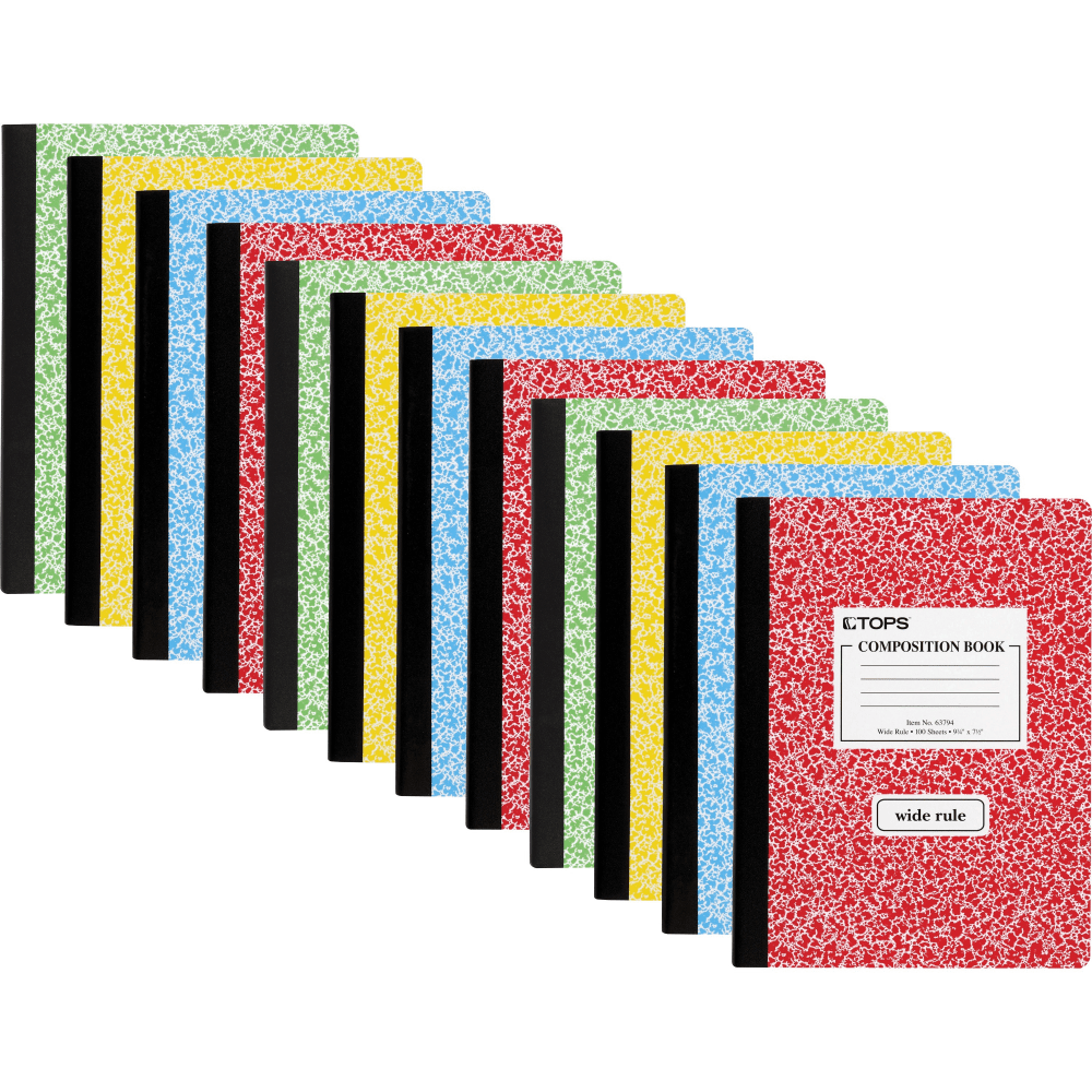 TOPS™ Composition Books, Wide Ruled, 100 Sheets, Assorted
