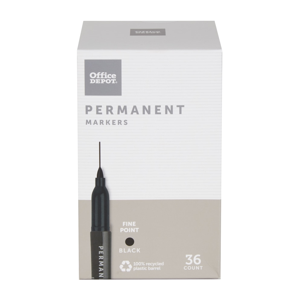 Office Depot® Brand Permanent Markers, Fine Point, 100%