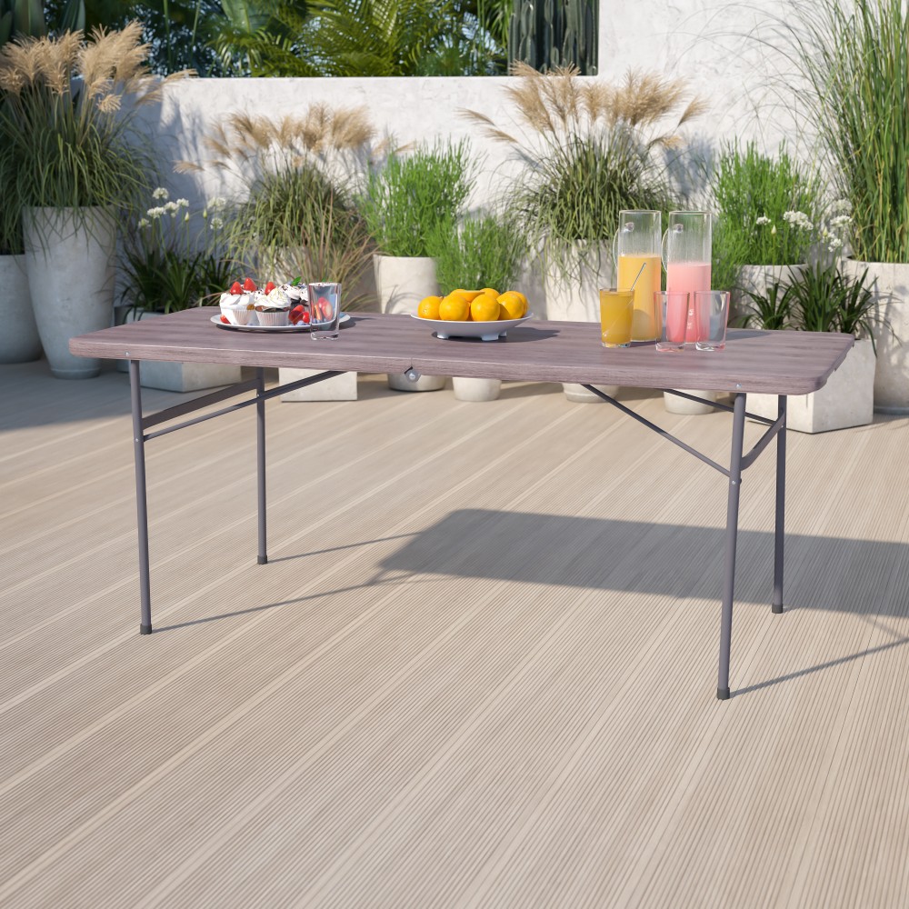 Flash Furniture Bi-Fold Plastic Banquet And Event Table,