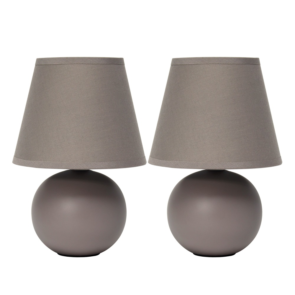 Simple Designs Mini Globe Ceramic Table Lamps, 8-11/16"H,