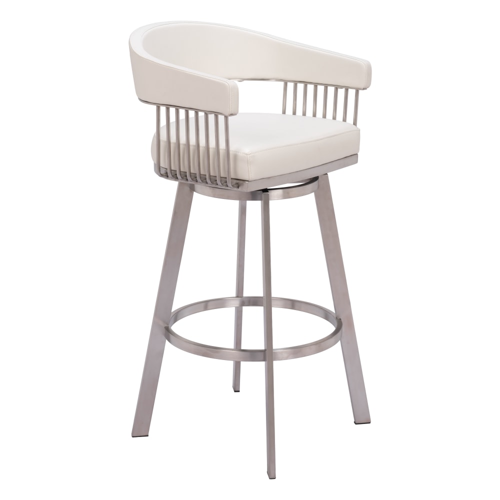 Zuo Bantry Swivel Barstool, White