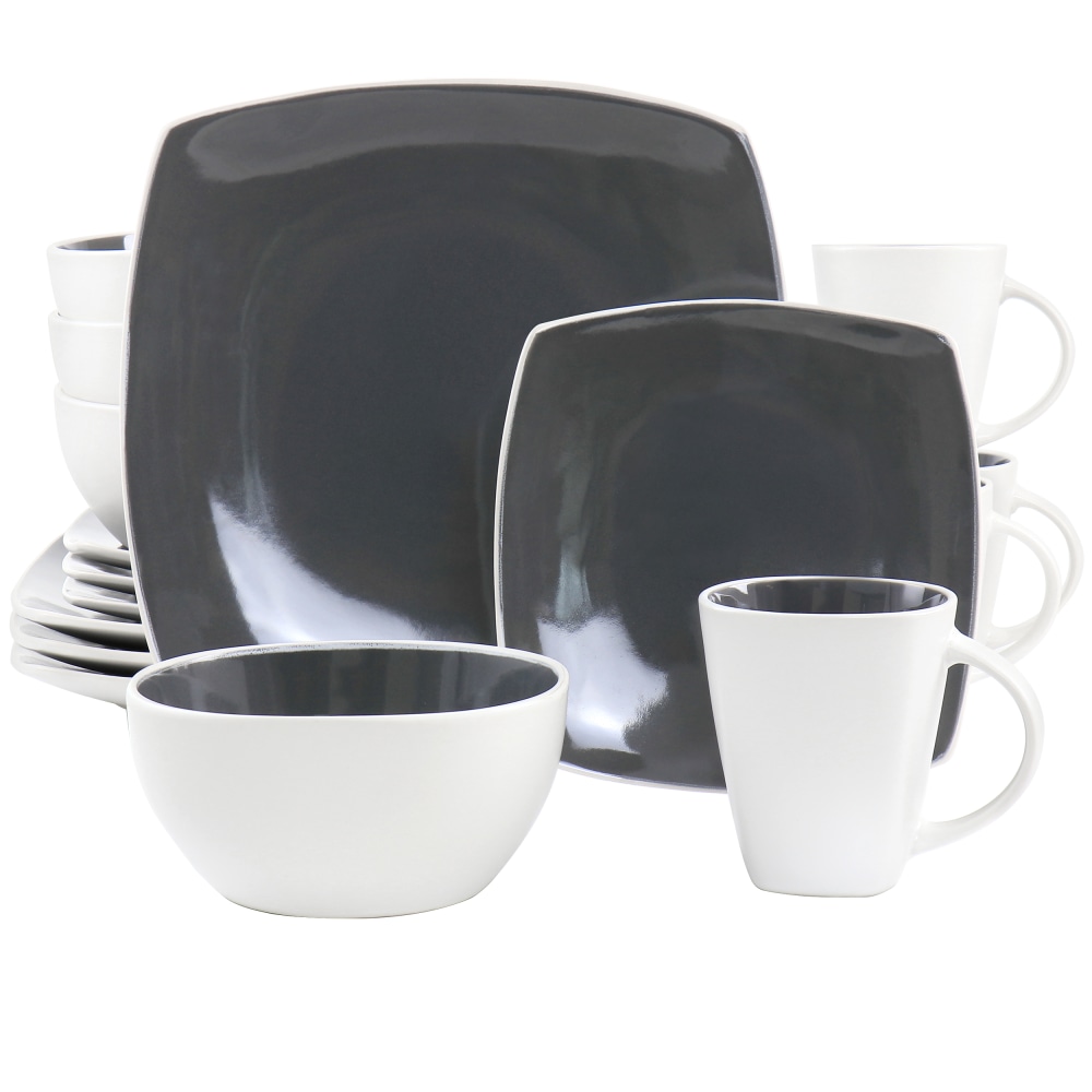 Gibson Elite Soho Lounge 16-Piece Square Stoneware Dinnerware