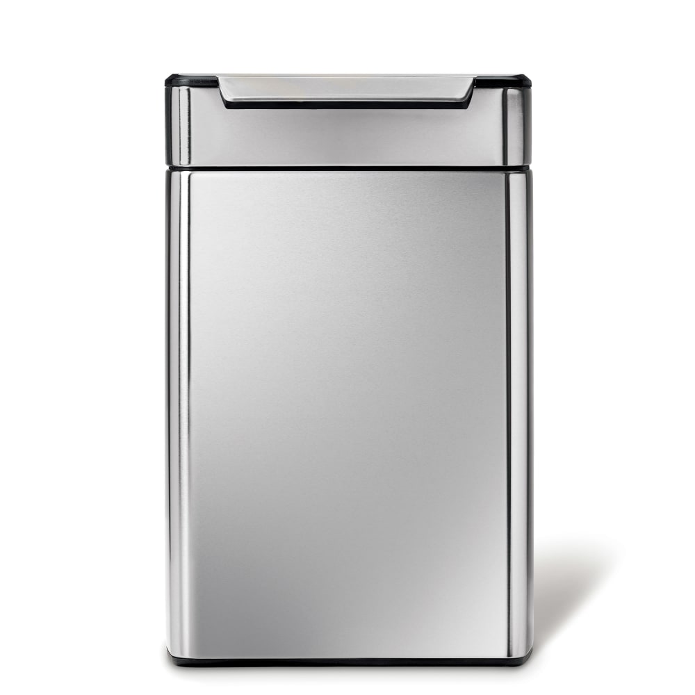 simplehuman® Rectangular Metal Touch-Bar Trash Can, Dual