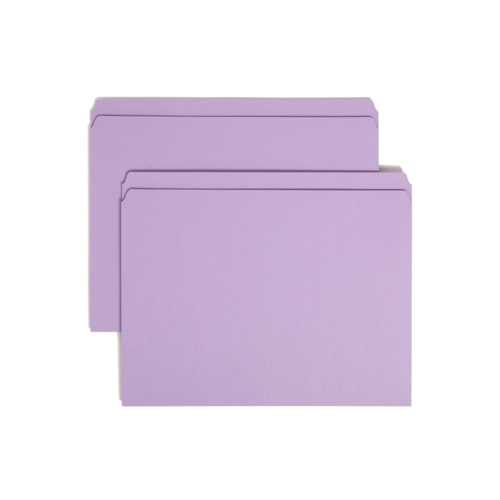 Smead® File Folders, Letter Size, Straight Cut, Lavender,