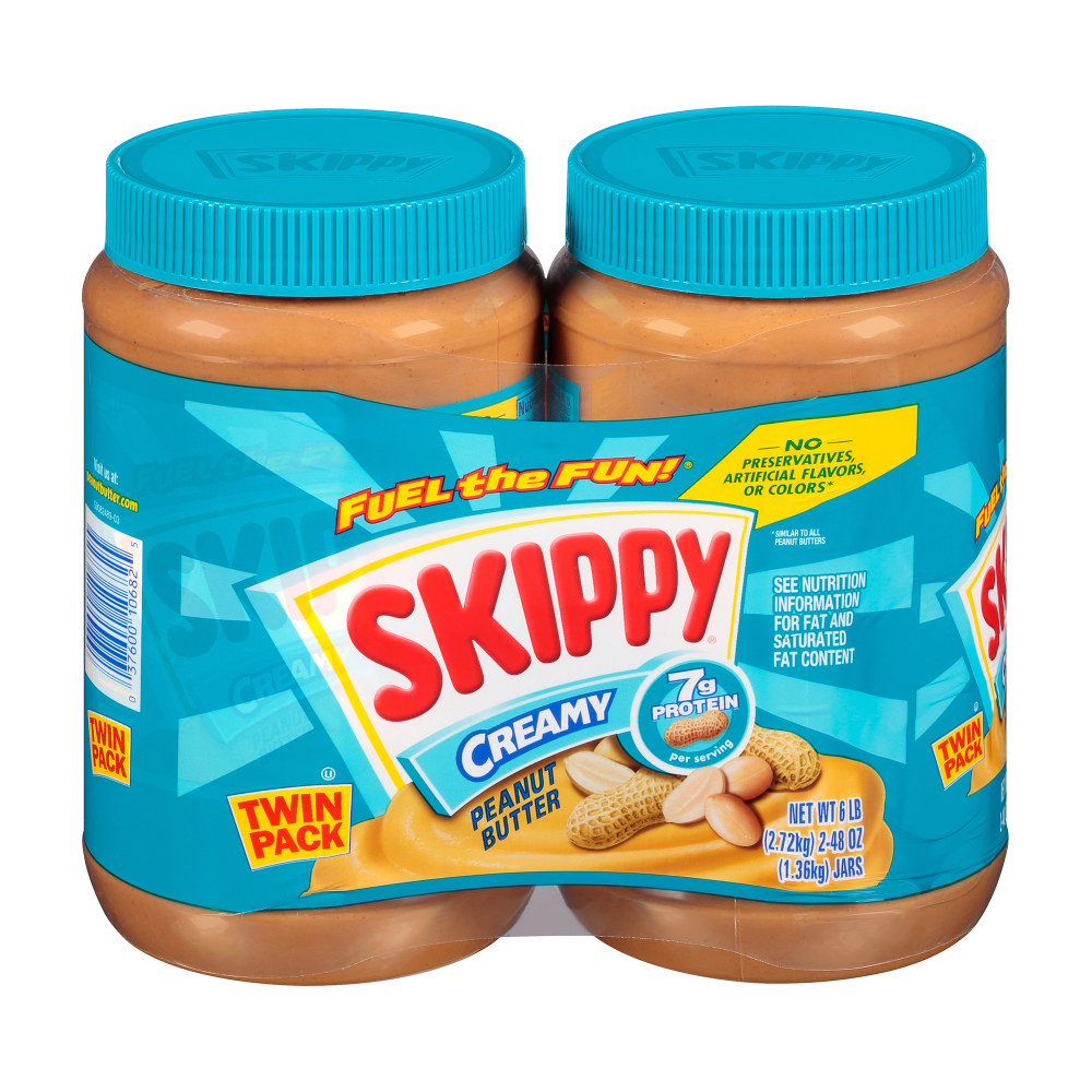 Skippy Creamy Peanut Butter, 48 Oz Jar, Pack