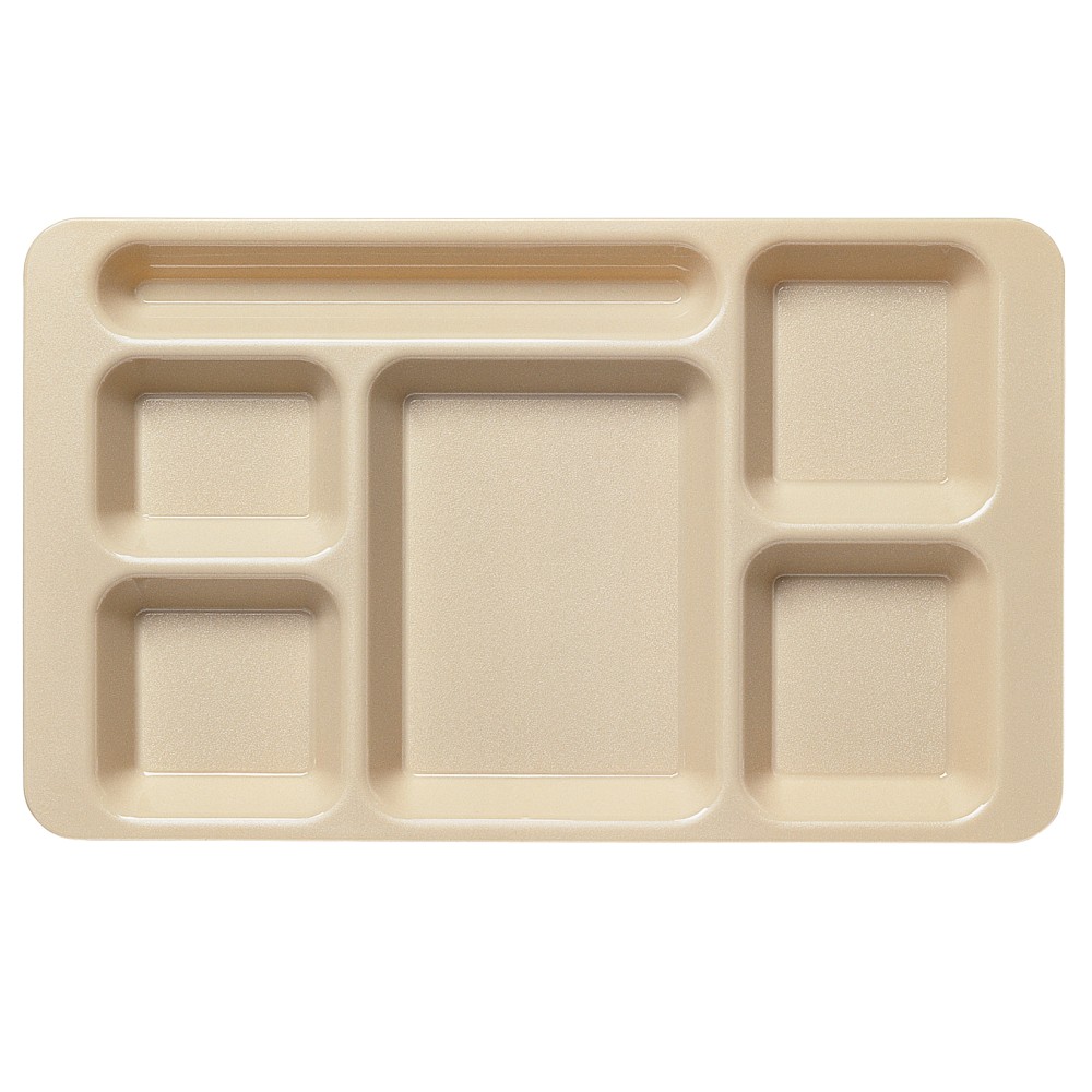 Cambro Camwear® 5-Compartment Trays, 15"W, Beige, Pack Of