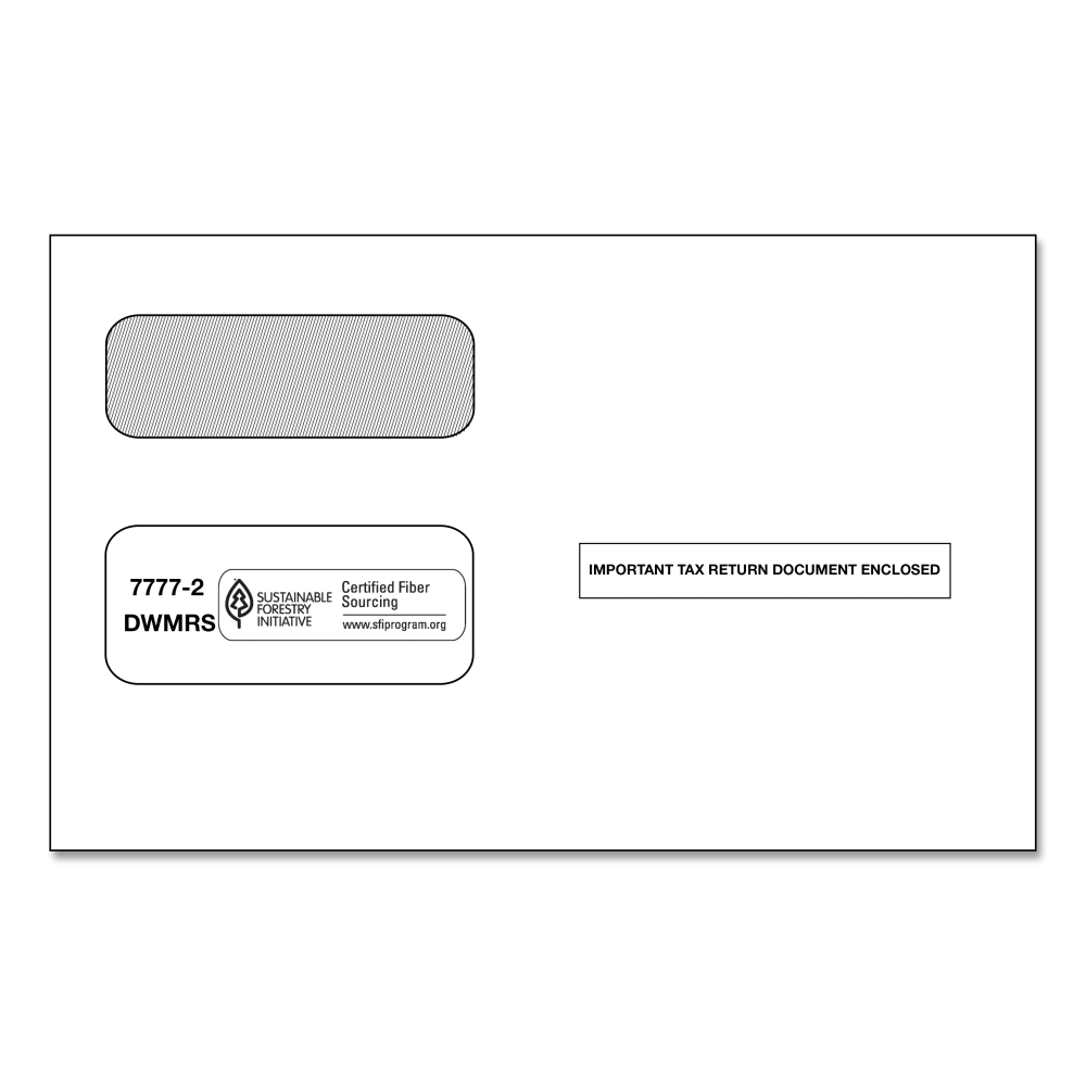 ComplyRight® Double-Window Envelopes For 2-Up 1099 Tax Forms,