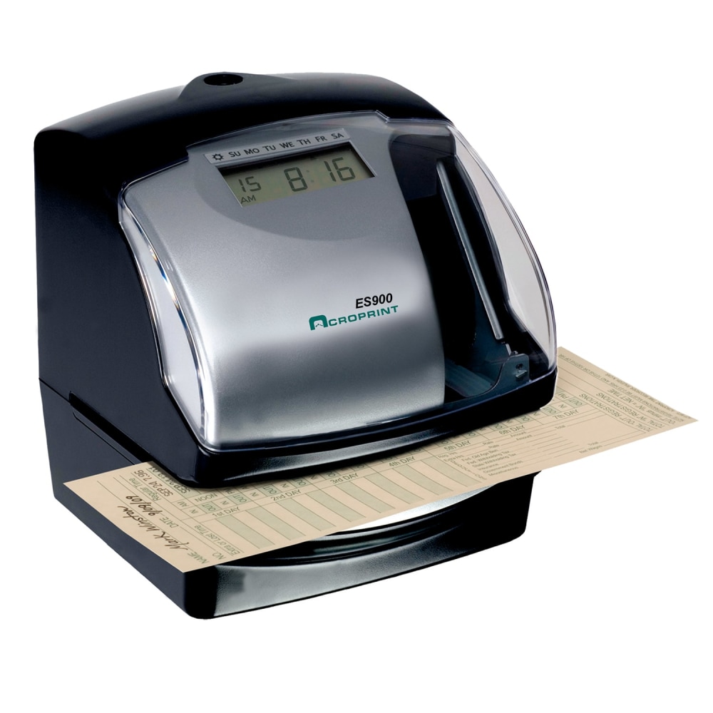 Lathem 2100 HD Heavy Duty Thermal Print Time Clock Gray - Office Depot
