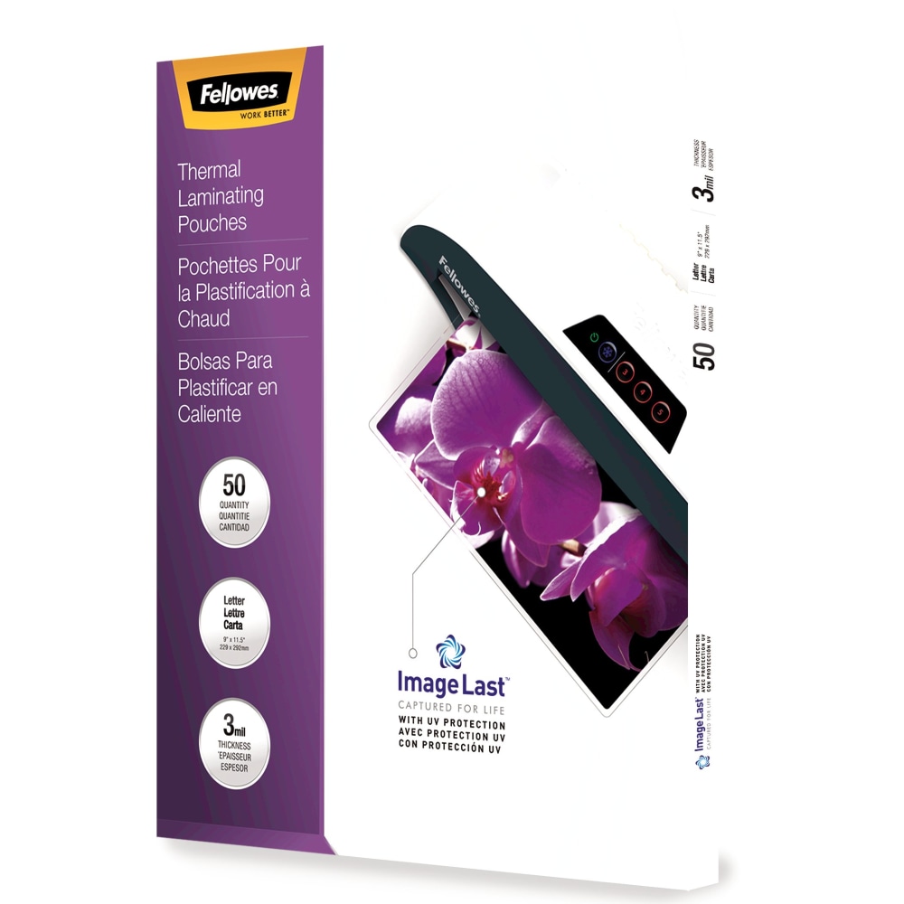 Fellowes Punched ID Card Glossy Thermal Laminating Pouches 3.88 x