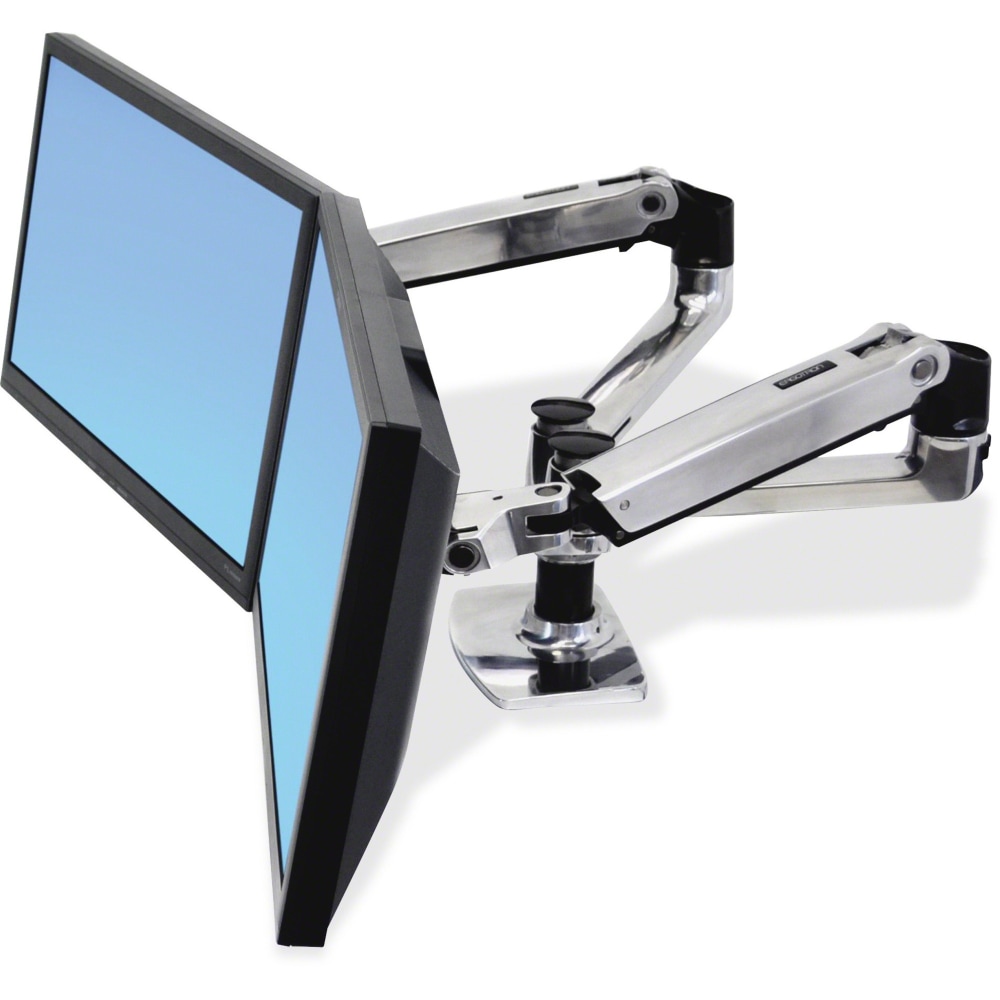 Ergotron LX Dual Monitor Stacking Arm SilverBlack - Office Depot