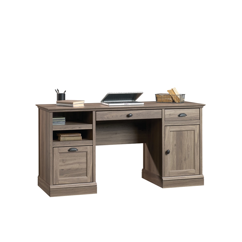 Sauder Summit Station 66 W Executive Computer Desk Raven Oak Office Depot