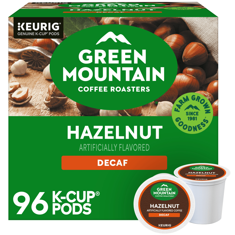 Green Mountain Coffee Roasters Hazelnut Decaf Coffee Keurig Single