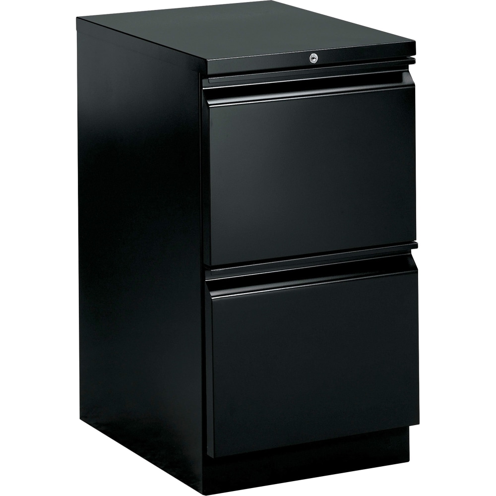 WorkPro 23 D Vertical 2 Drawer Mobile Pedestal File Cabinet Black