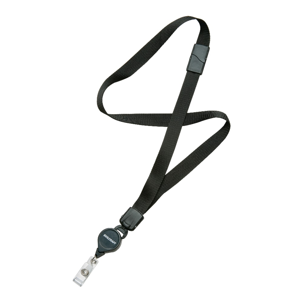 Advantus Deluxe Lanyard with J Hook Black Box of 24 - Office