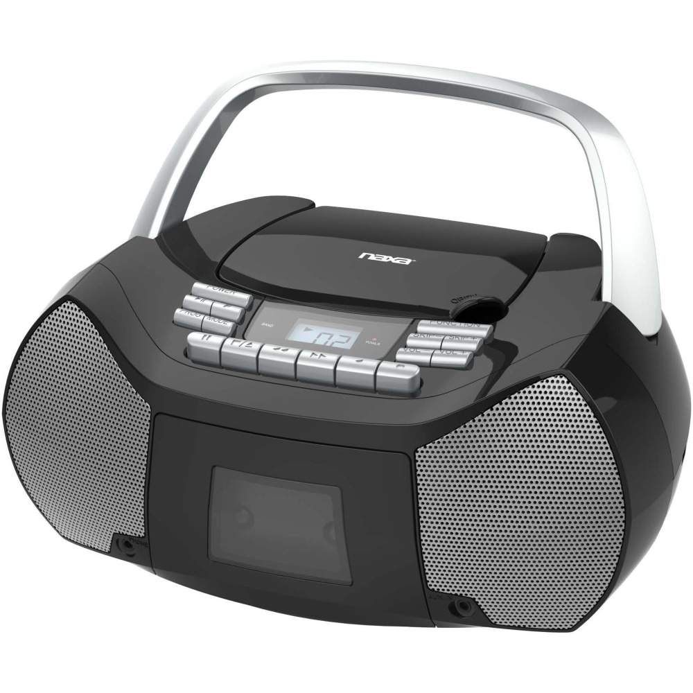 Naxa Portable CDCassette Boombox 1 x Disc 2.40 W Silver Black CD