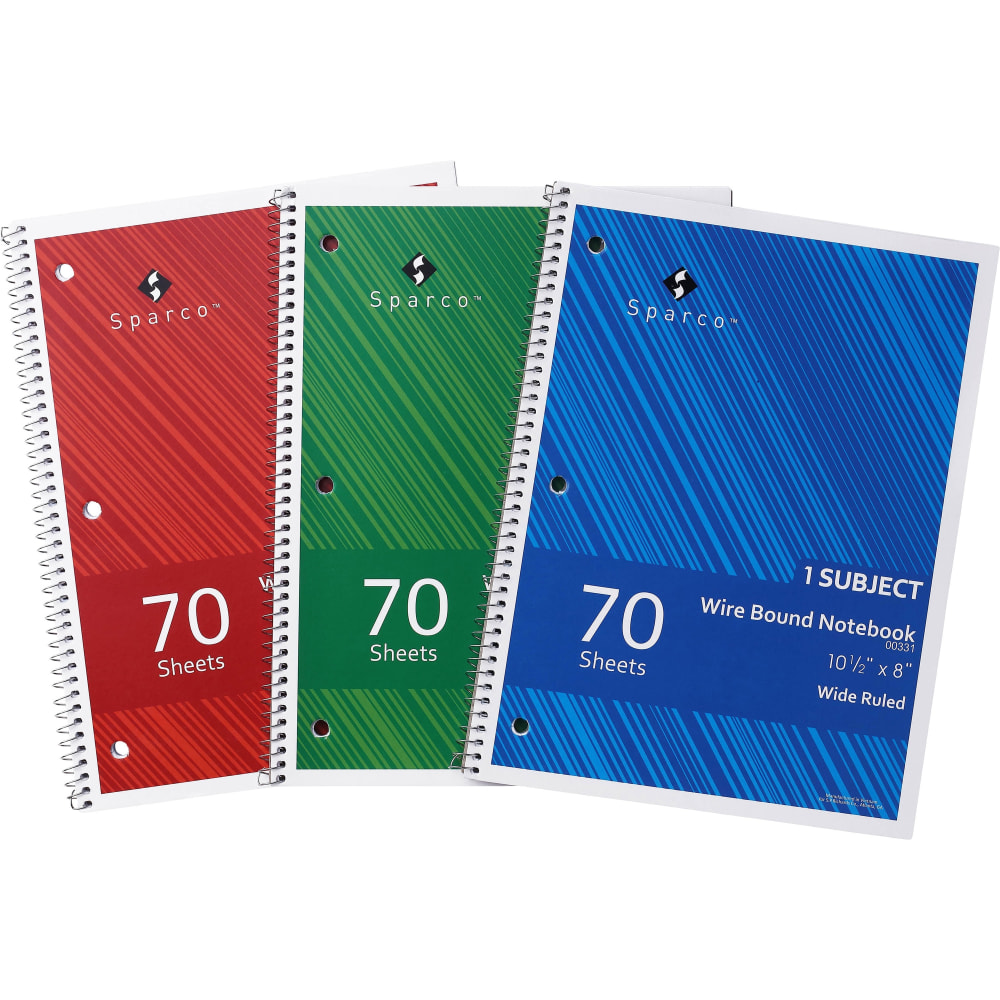 Just Basics Wirebound Notebook 8 x 10 12 College Ruled 70