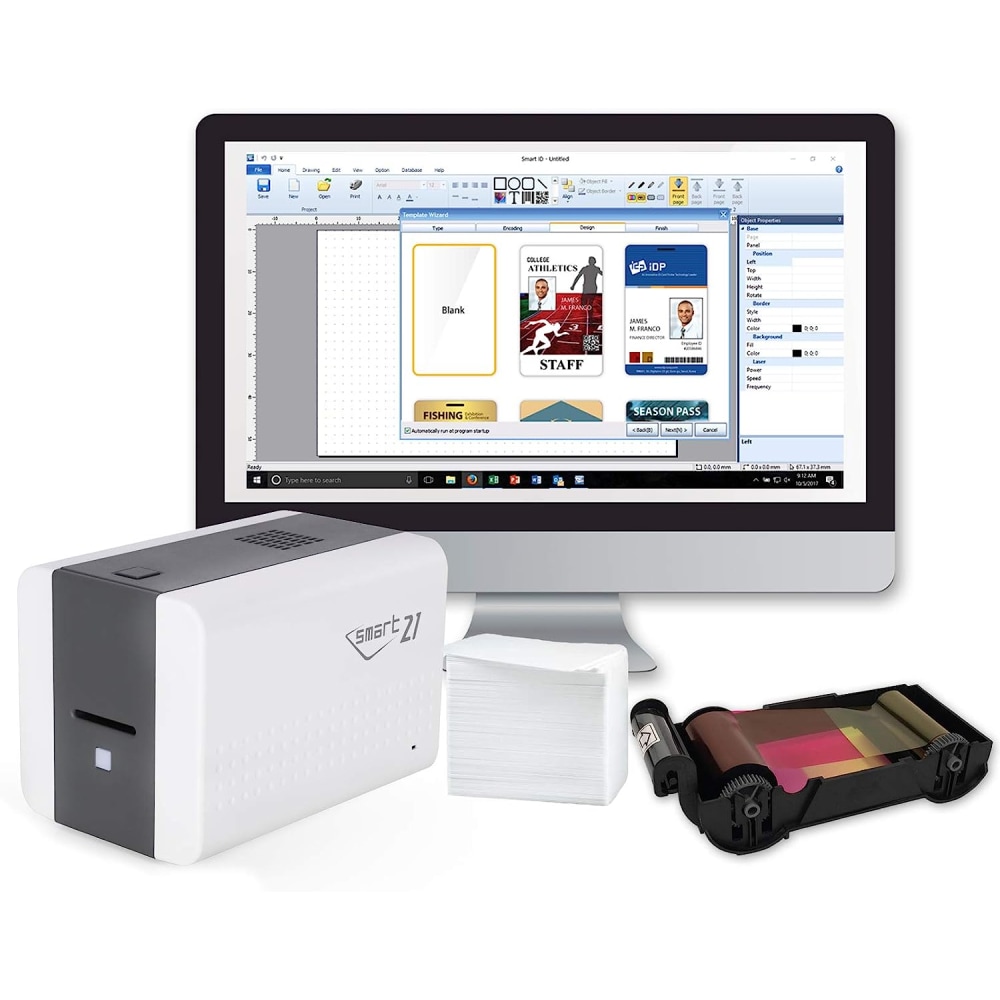 IDP SMART 21S Desktop Color ID Card Printer Bundle - Office Depot