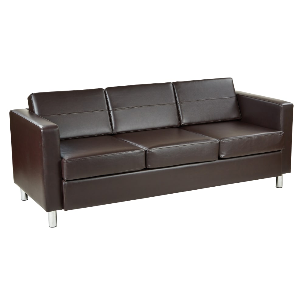 Office Star Avenue Six Pacific Sofa BlackSilver - Office Depot