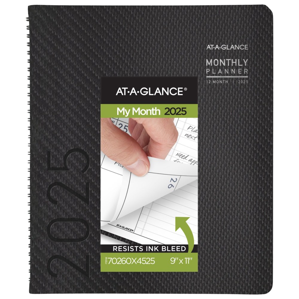 2025 AT A GLANCE Monthly Planner 9 x 11 100percent Recycled