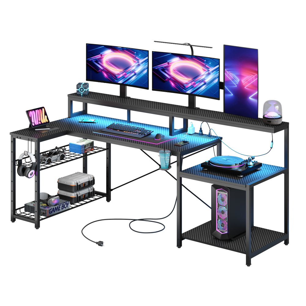 Deskspace デスクスペース Realspace X Cross 48 W Computer Desk With File Cabinet Black