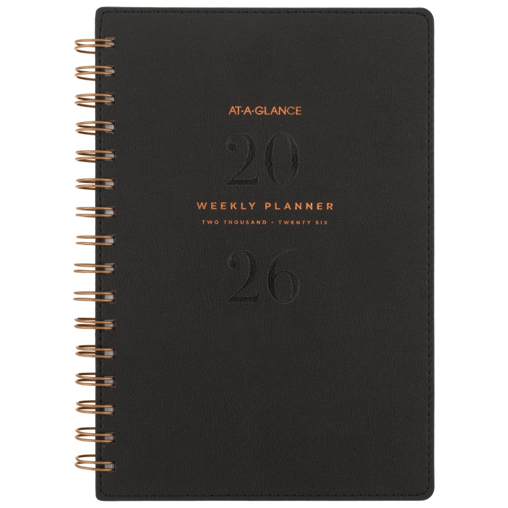 2025 AT A GLANCE Contemporary Monthly Planner 7 x 8 34 Black