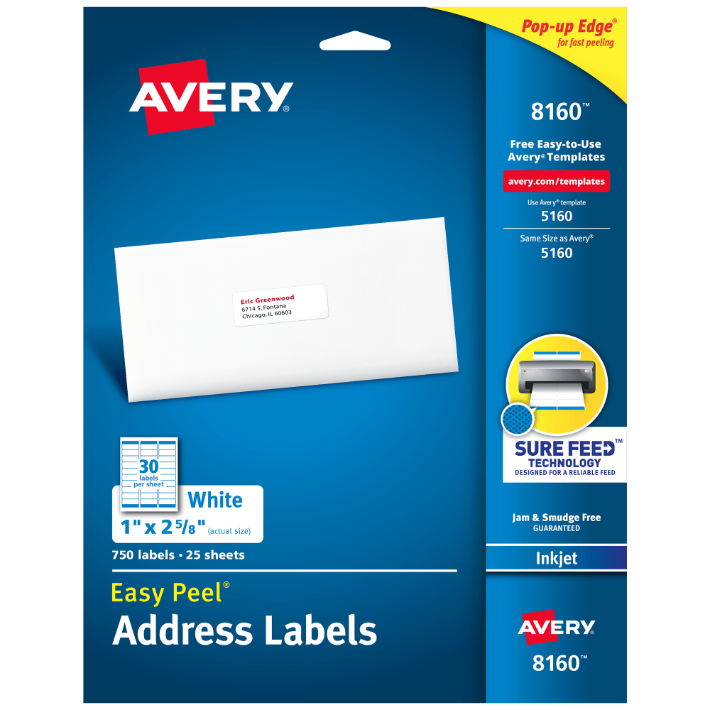 SKILCRAFT Permanent InkjetLaser Address Labels NSN5144903